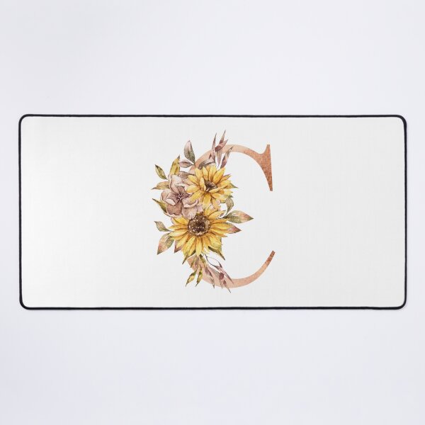 Item preview, Watercolor floral sunflower personalized letter C wedding monogram print designed and sold by tiana-geo.