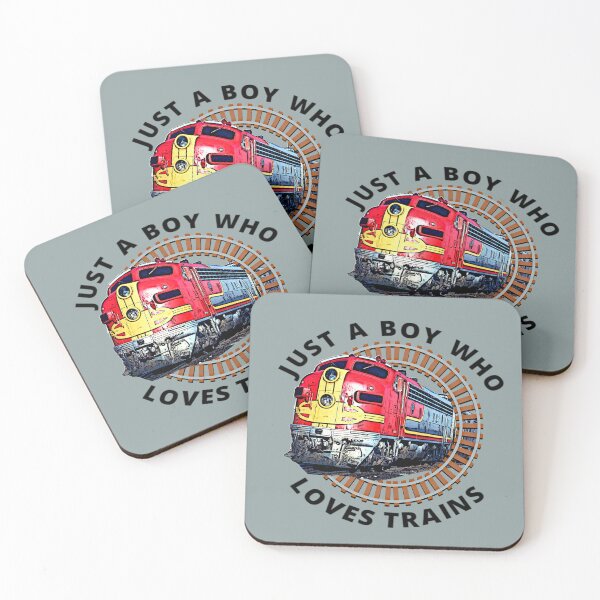 Item preview, Just A Boy Who Loves Trains,  Diesel Locomotive Train Railroad Engine Funny designed and sold by TheTrainRoom.