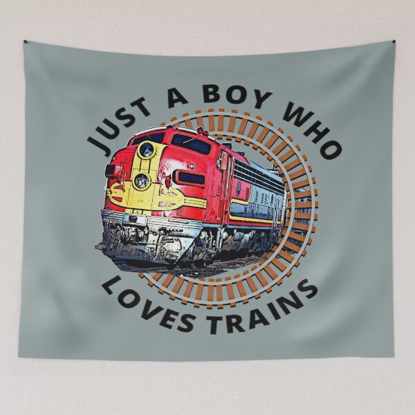 Item preview, Just A Boy Who Loves Trains,  Diesel Locomotive Train Railroad Engine Funny designed and sold by TheTrainRoom.