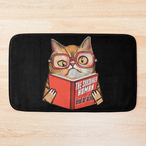 Aperçu de l'œuvre Chat geek Schrödinger avec livre créée et vendue par Meakm-art.