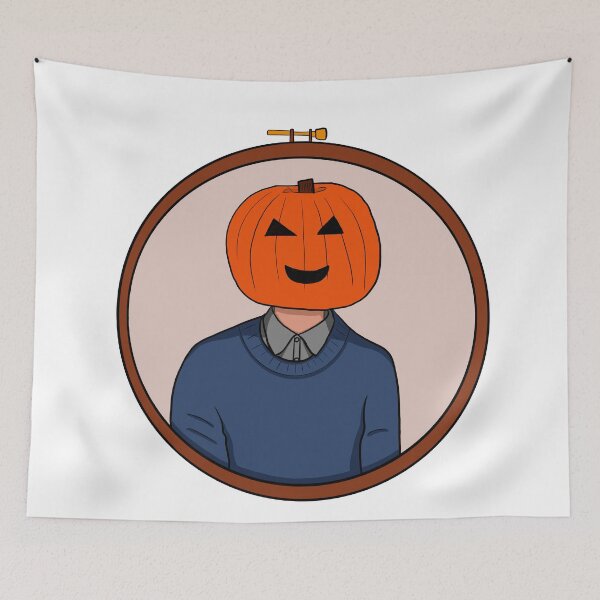 Item preview, Pumpkin Head Embroidery designed and sold by Autumn Fineberg.
