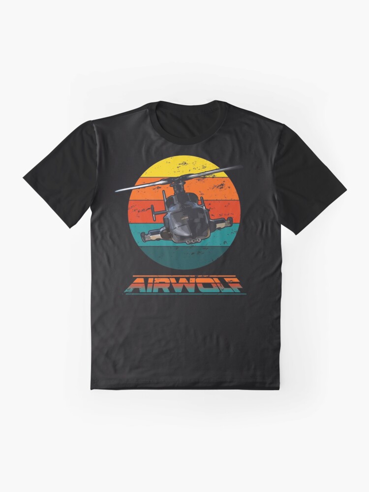 Thumbnail 4 of 5, Graphic T-Shirt, Airwolf Sunset 1980s Retro Classic designed and sold by Ravensclaw3.