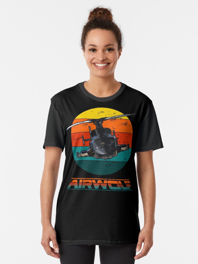 Thumbnail 2 of 5, Graphic T-Shirt, Airwolf Sunset 1980s Retro Classic designed and sold by Ravensclaw3.
