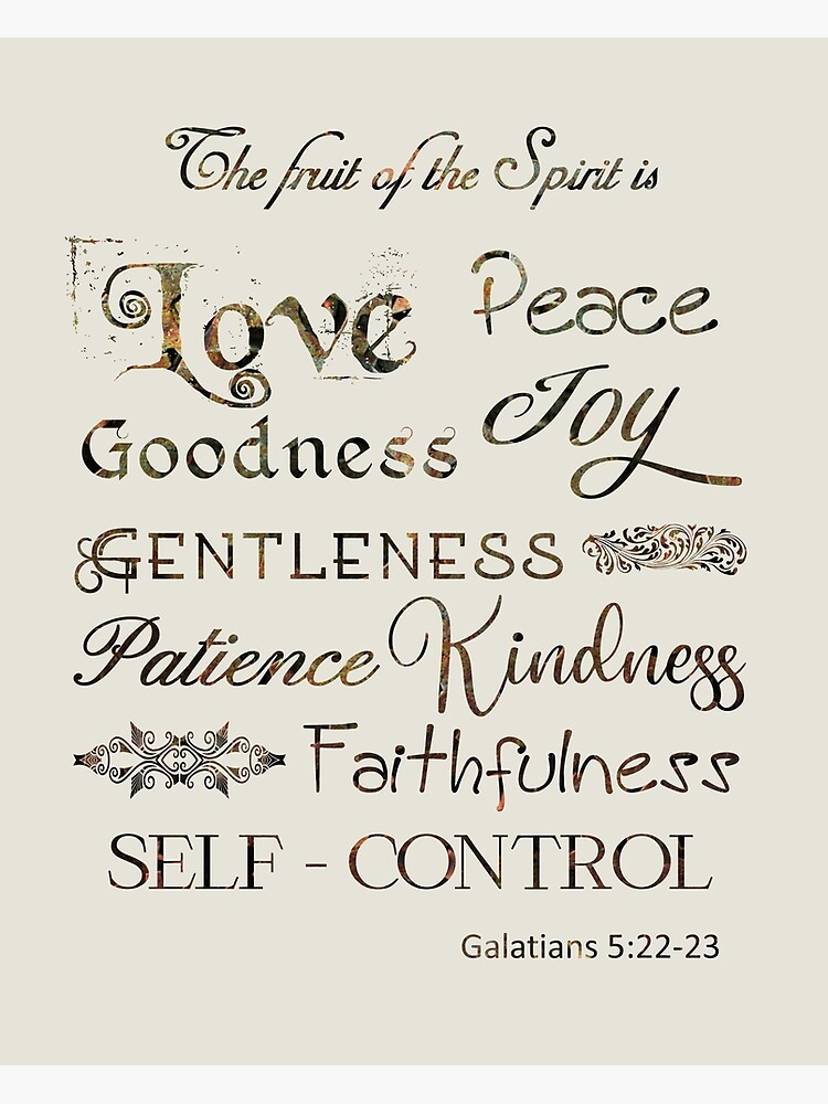 "Fruit of the Holy Spirit Christian Verse Galatians" Poster for Sale