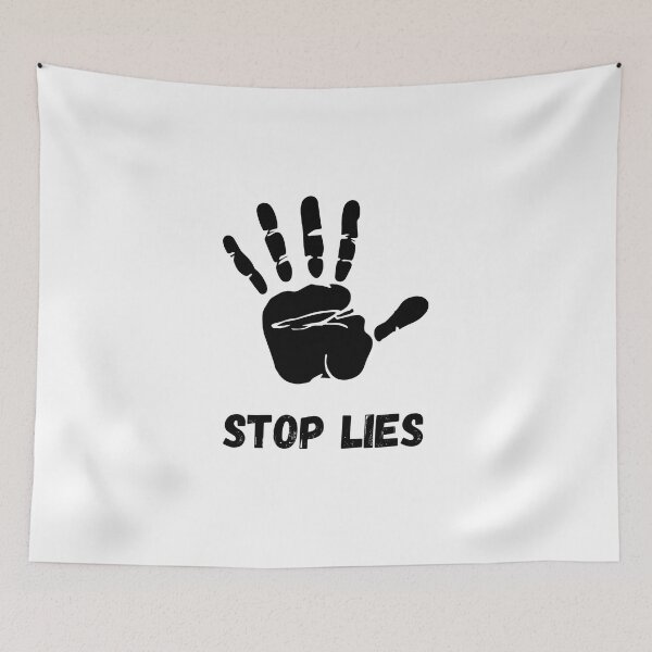 Item preview, Stop lies black and white design designed and sold by dineshshop1.