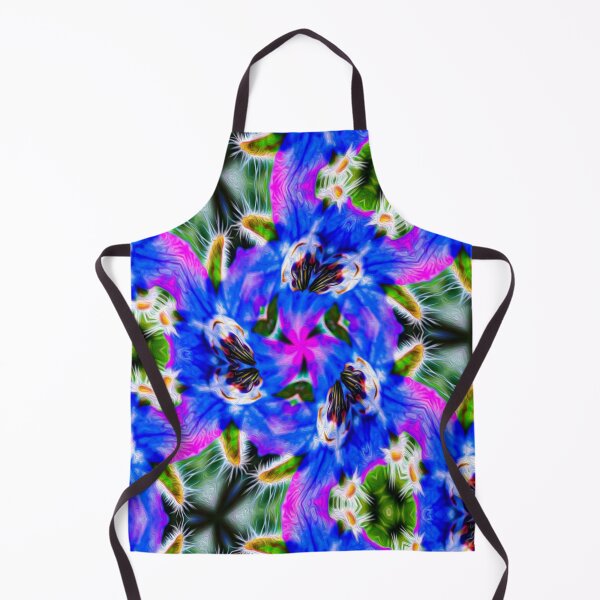 Item preview, Blue vegetable borage pattern designed and sold by Patternflower.