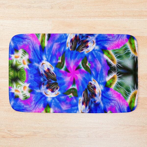 Item preview, Blue vegetable borage pattern designed and sold by Patternflower.