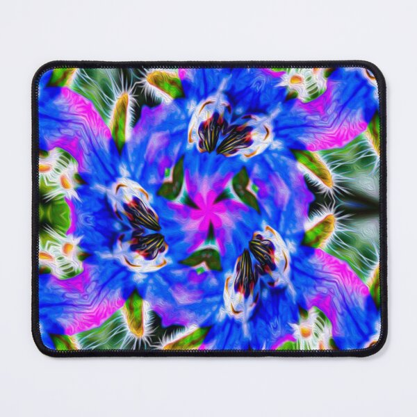 Item preview, Blue vegetable borage pattern designed and sold by Patternflower.