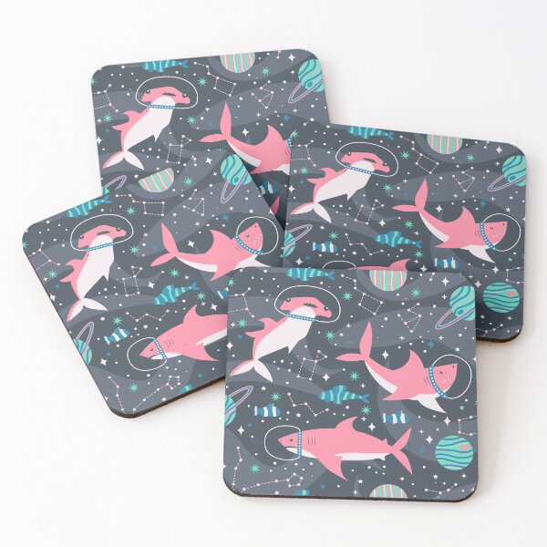 Item preview, Pink Space Sharks designed and sold by latheandquill.