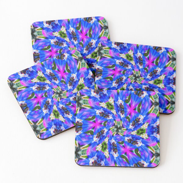 Item preview, Blue vegetable borage pattern designed and sold by Patternflower.