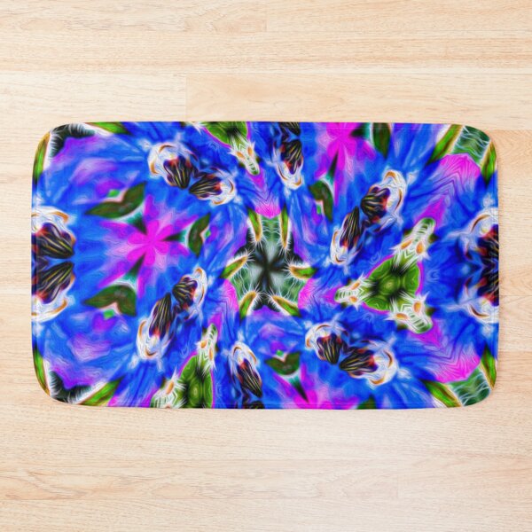 Item preview, Blue vegetable borage pattern designed and sold by Patternflower.