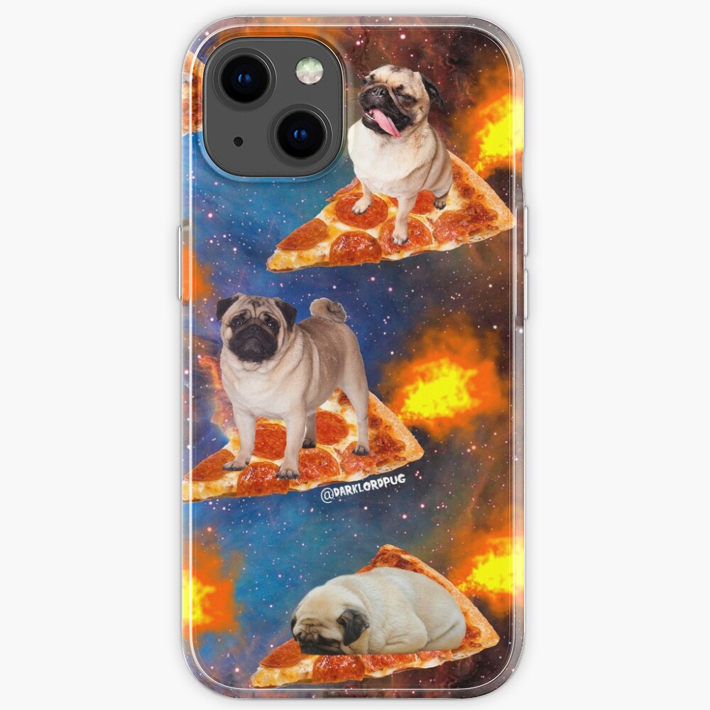 Pugs in Space Riding Pizza iPhone Case