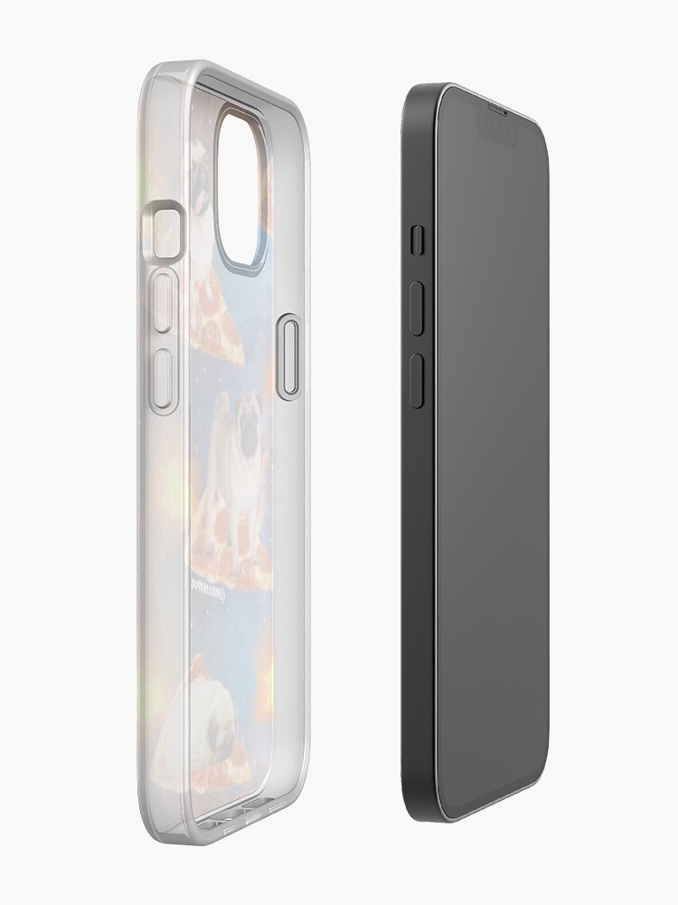 Alternate view of Pugs in Space Riding Pizza iPhone Case