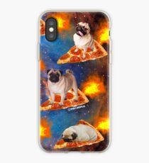 Pugs in Space Riding Pizza iPhone Case