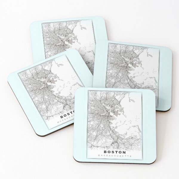 Item preview, Minimalist Pastel Blue Boston Map designed and sold by Tamas Das.