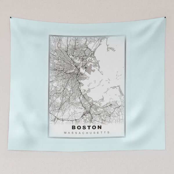 Item preview, Minimalist Pastel Blue Boston Map designed and sold by Tamas Das.