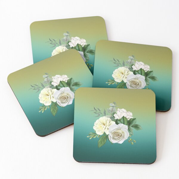 Item preview, White roses bouquet with vintage english roses designed and sold by FGCART.