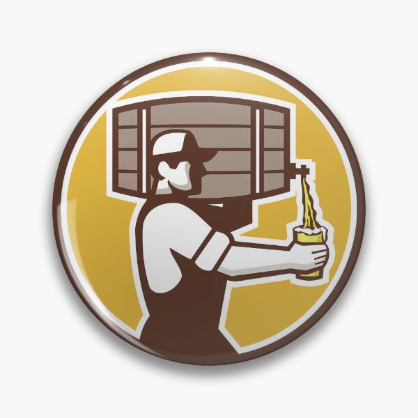 Item preview, Beer barrel man pint glass pin botton designed and sold by Jimmyunique.