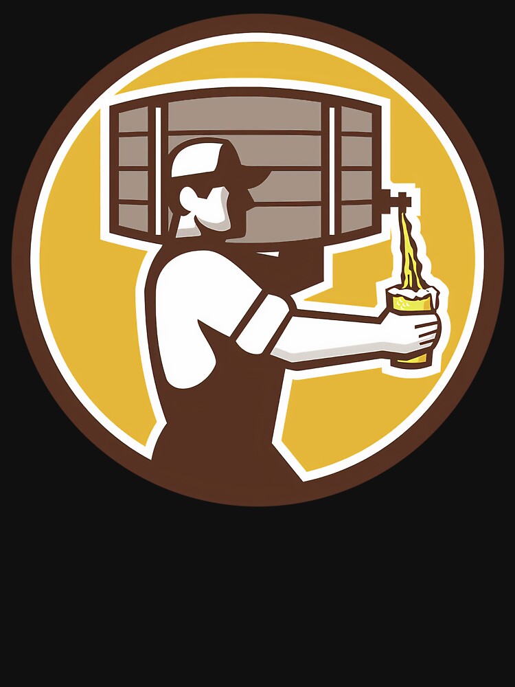 Beer barrel man pint glass pin botton | Essential T-Shirt