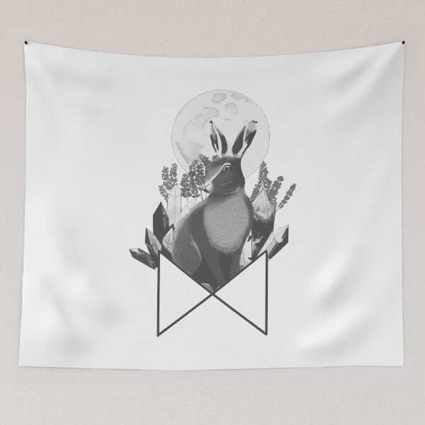 Item preview, Hares Awakening (Black & White) designed and sold by JaydieDraws.