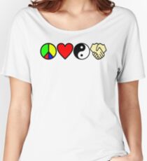 PLUR - Peace Love Unity Respect Symbols Women's Relaxed Fit T-Shirt