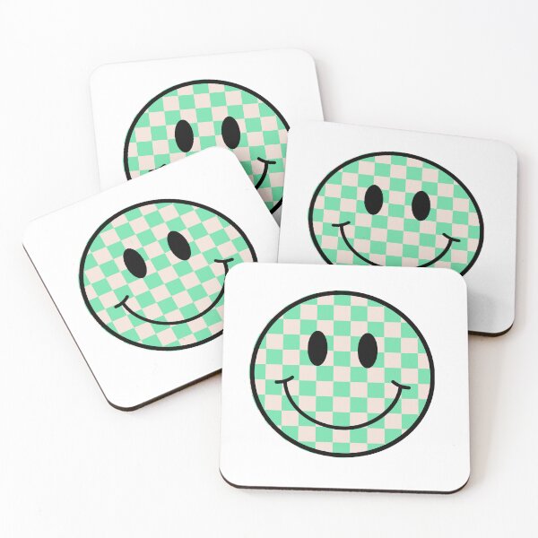 Item preview, blue checkered smiley designed and sold by kate w.