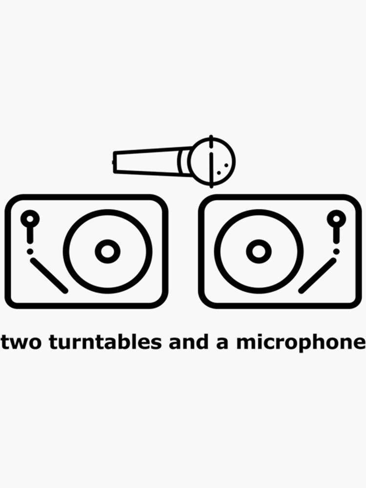 "two turntables and a microphone Essential " Sticker for Sale by