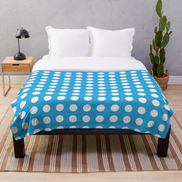 Item preview, White Polka Dot Pattern on Blue Background designed and sold by QOT  Designs.