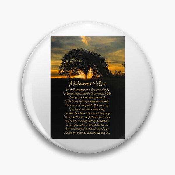 Item preview, Midsummer_s Eve Beautiful Poem and Oak Tree in Sunset Summer Solstice designed and sold by SundayFactions.
