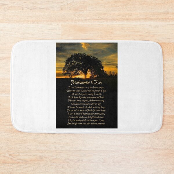Item preview, Midsummer_s Eve Beautiful Poem and Oak Tree in Sunset Summer Solstice designed and sold by SundayFactions.