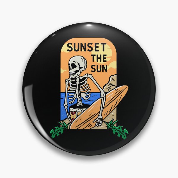 Item preview, Summer Solstice Blessing- Summer sunset on skeleton and skateboard designed and sold by SundayFactions.