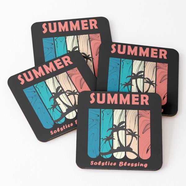 Item preview, Summer Solstice Blessing with palms in vintage stripes background 2 designed and sold by SundayFactions.