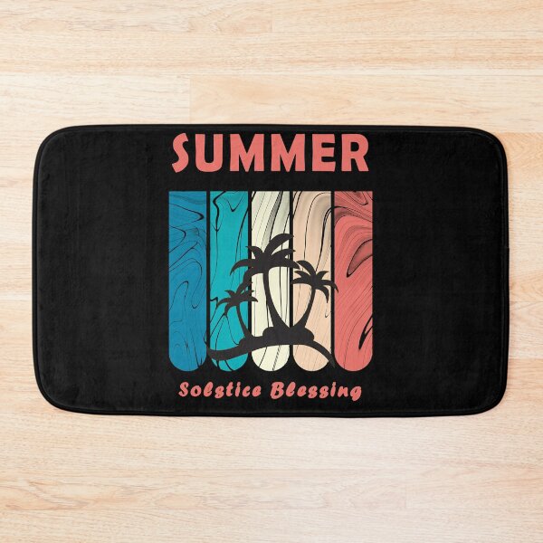 Item preview, Summer Solstice Blessing with palms in vintage stripes background 2 designed and sold by SundayFactions.