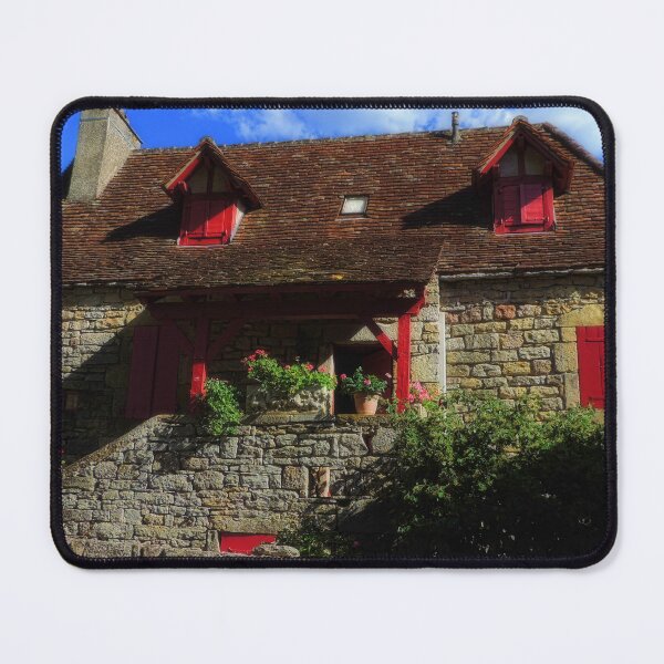 Item preview, Red Shutters - Loubressac, France. designed and sold by Marilyn Harris.