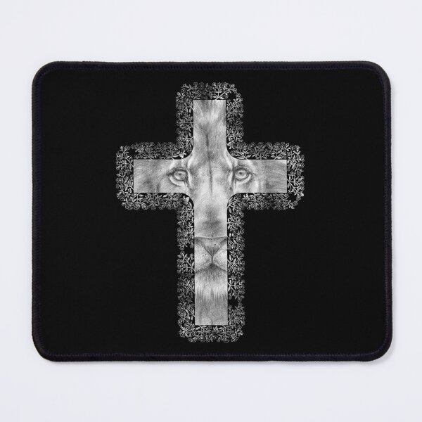 Item preview, Christian Cross with Lion Art - Judah Lion designed and sold by Narrow-Path.