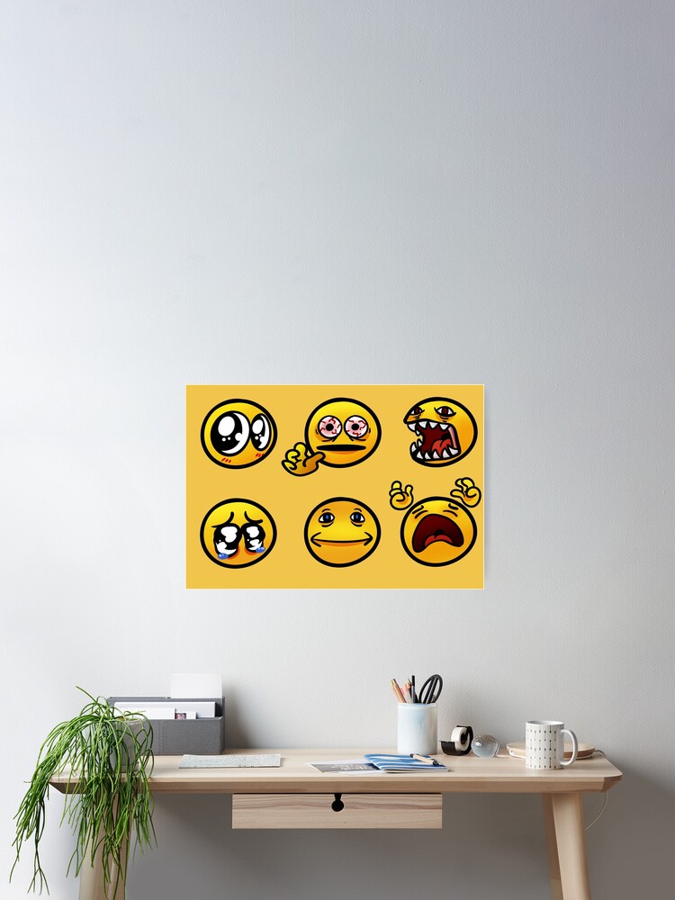 Cursed Emoji 12. Acrylic and urethane resin on canvas. 12 inch