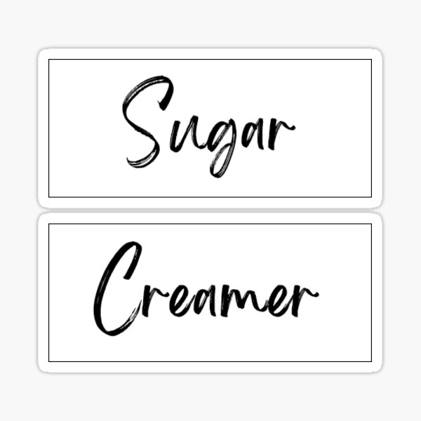 "Jar Label Sticker Sugar and Creamer" Sticker for Sale by