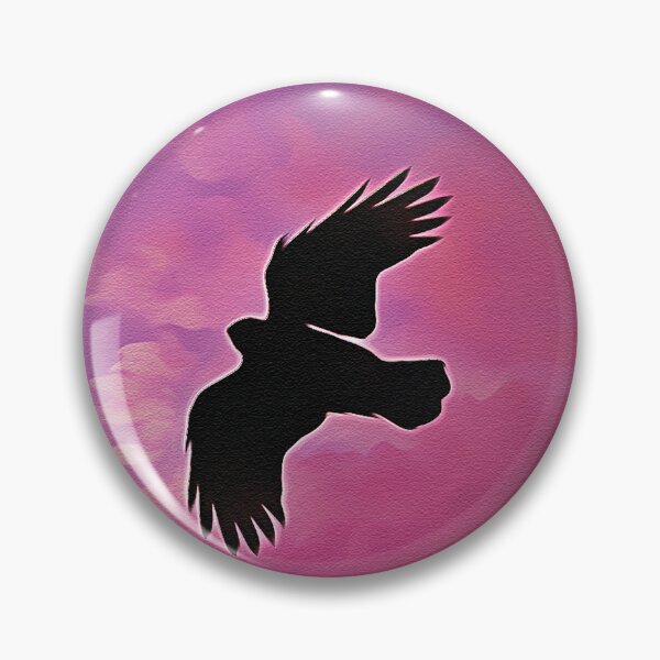 Item preview, Crow Flying on Sunset - Oil Painting designed and sold by Unaiza Khalid.