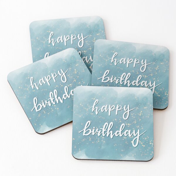Item preview, Happy Birthday - Aquatic Blues designed and sold by clumsyPINK.