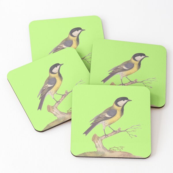 Item preview, Great Titmouse Bird with lime green designed and sold by FlippinTurtles.