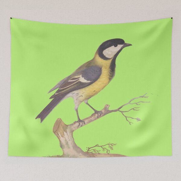 Item preview, Great Titmouse Bird with lime green designed and sold by FlippinTurtles.