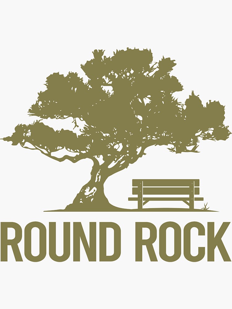 "Bench And Tree Round Rock" Sticker for Sale by marisasarahhgbs Redbubble