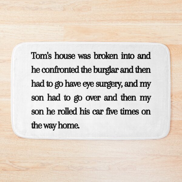 Item preview, Tom's house was broken into and he confronted the burglar designed and sold by Spiffle.