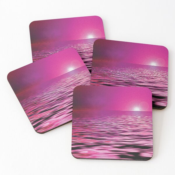 Item preview, Deep Pink Beach Sunset - Oil Painting designed and sold by Unaiza Khalid.