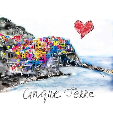 Artwork thumbnail, I love Cinque Terre by sladjana