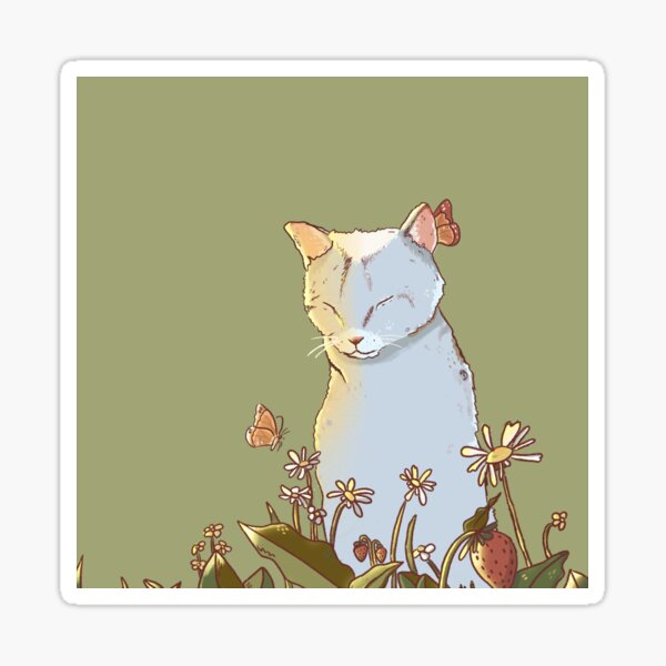 Sleepy Cat Sticker For Sale By Cornflexdesign Redbubble 1872