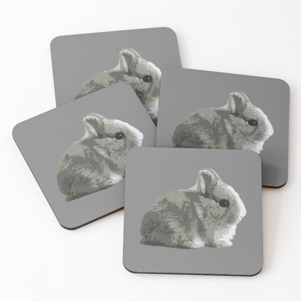 Item preview, Cute Grey Baby Bunny Chubby Dwarf Rabbit Introverting designed and sold by wigobun.