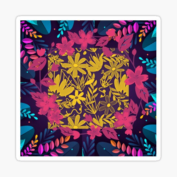 Unique Colorful Flower Sticker