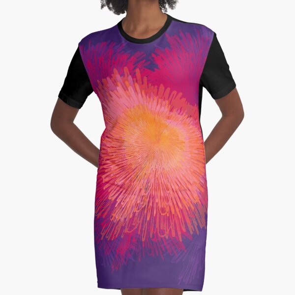 Galaxy Flower Graphic T-Shirt Dress