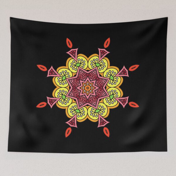 Item preview, Oriental Inspired.. A repeating floral design using warm tones designed and sold by Wonder & Whimsy.